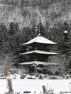 ◆白い屋根の三重塔　　／：／：／：