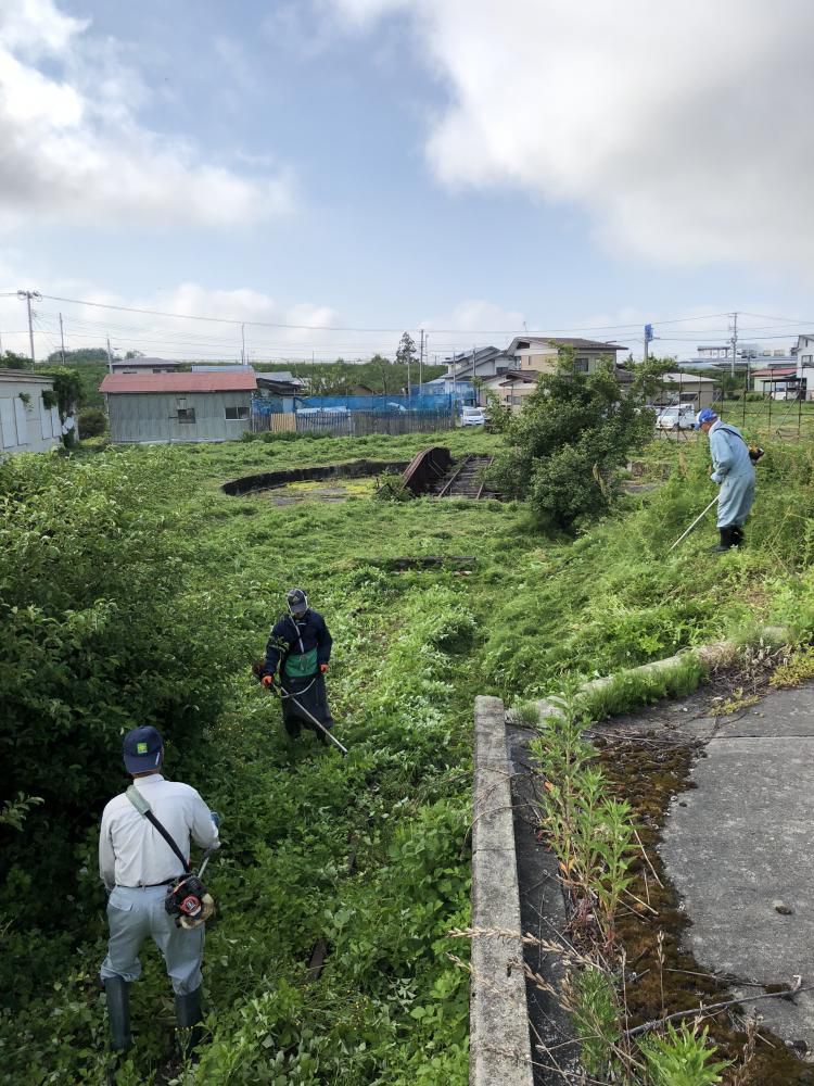 【今泉駅転車台草刈り作業】
