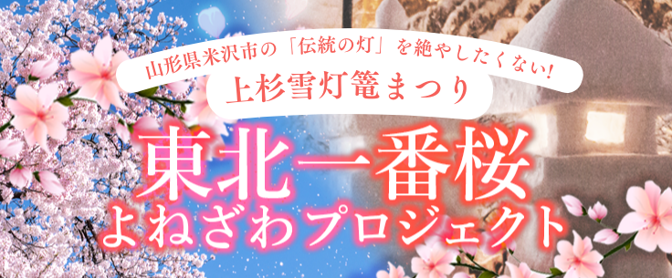 上杉雪灯篭まつり・東北一番桜よねざわプロジェクト～米沢の冬の街を桜色に～