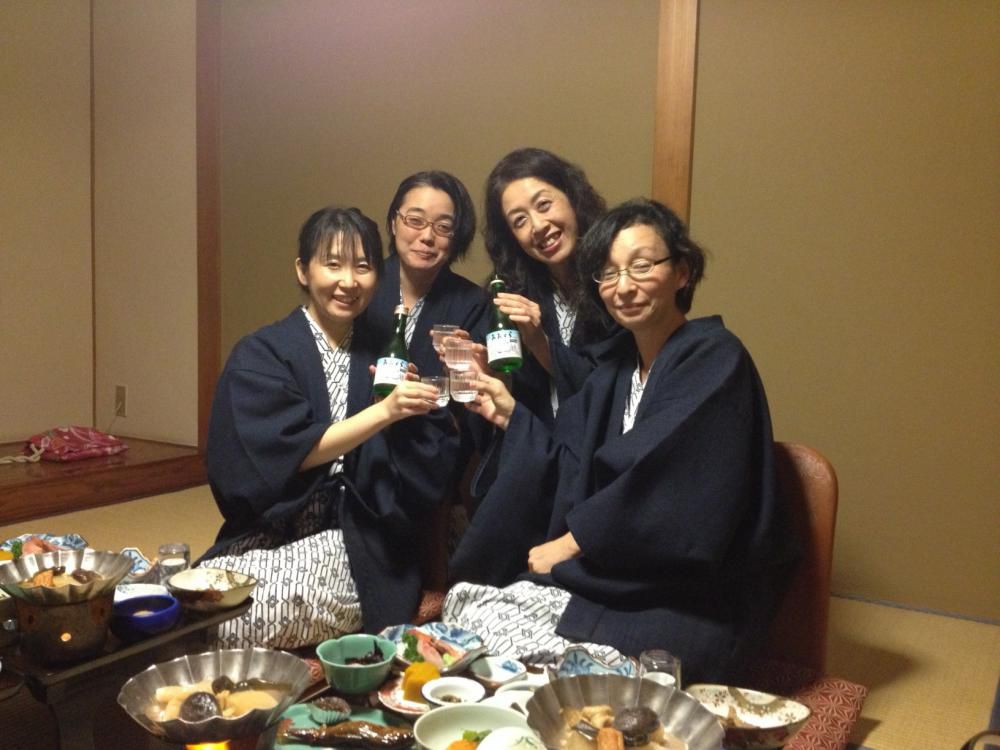 肘折温泉で乾杯