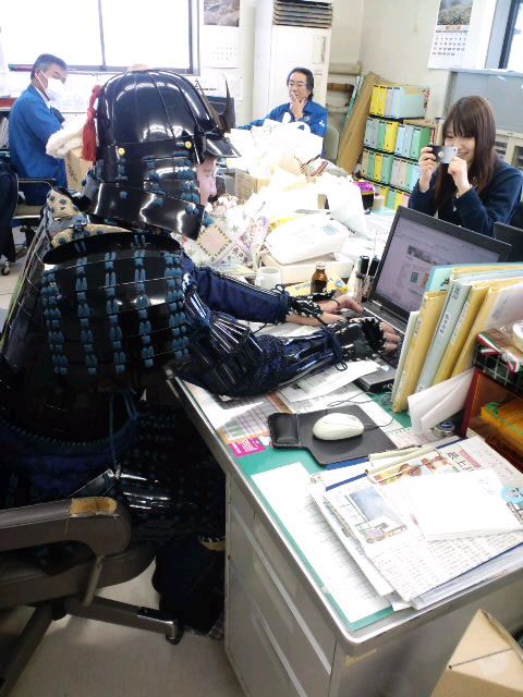 山形鉄道本社に武将が現れた！
