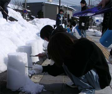 雪灯りの作り方その２