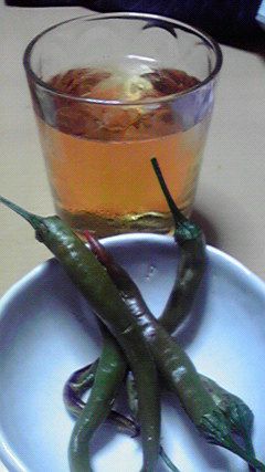 唐辛子とビール
